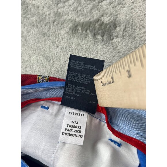 Tommy Hilfiger Belted Boy SZ 20 Blue Chinos Red Belt W30 L29 T855032 Dress Pants - Picture 12 of 14